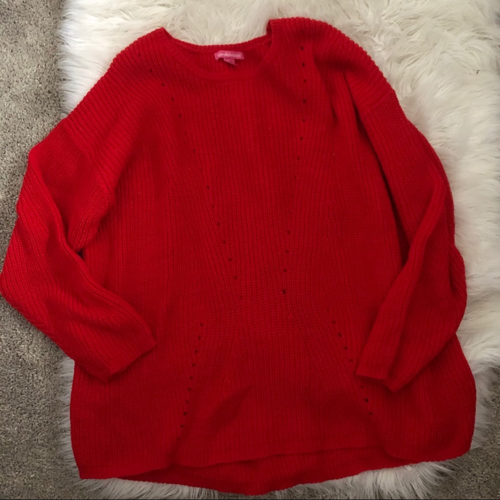 NWOT woman within red crewneck sweater 1x 22/24 - Picture 1 of 4